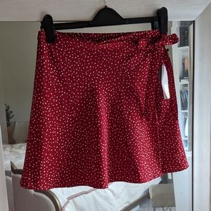 Polka dot wrap skirt